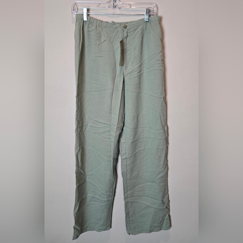 Sigrid Olsen Sport Women"s Seaside Palms Green Medium Pants NWT